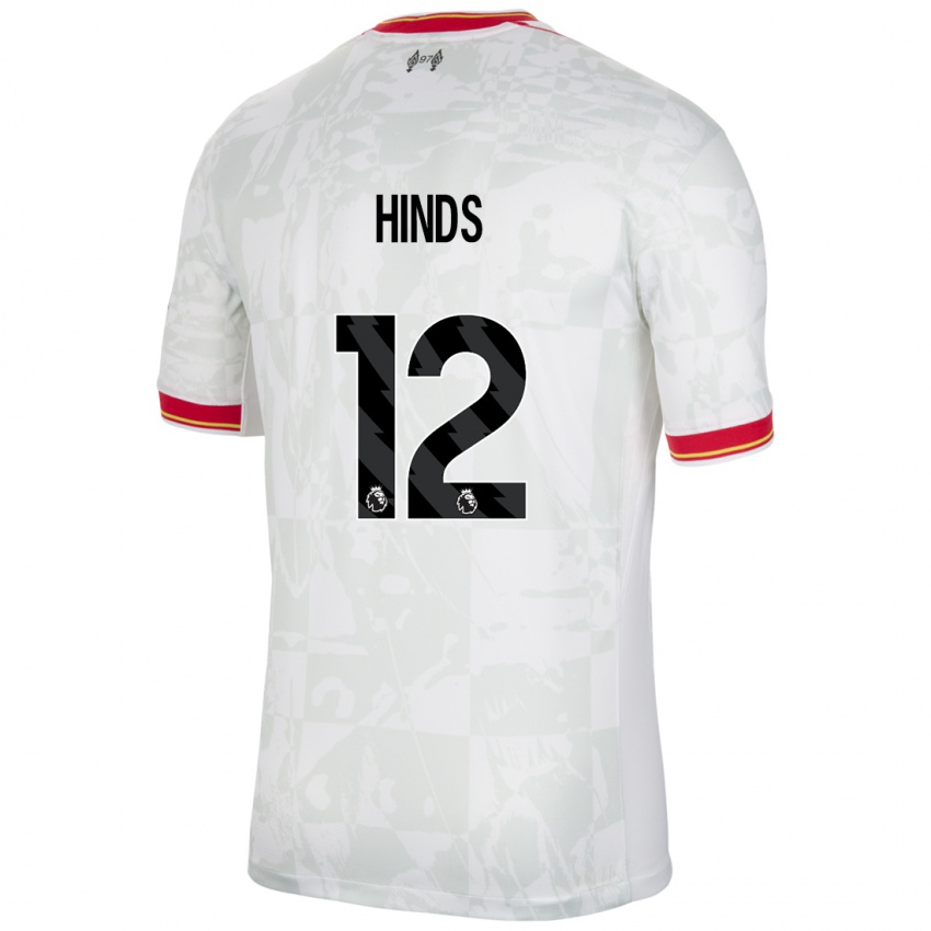 Enfant Maillot Taylor Hinds #12 Blanc Rouge Noir Troisieme 2024/25 T-Shirt Suisse