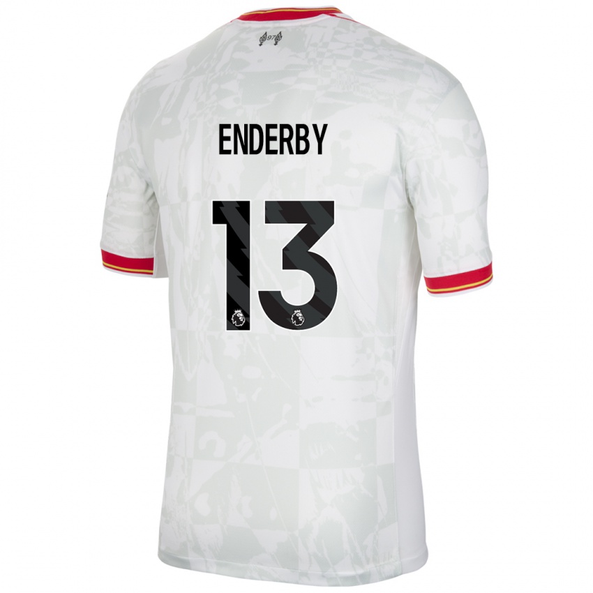 Enfant Maillot Mia Enderby #13 Blanc Rouge Noir Troisieme 2024/25 T-Shirt Suisse