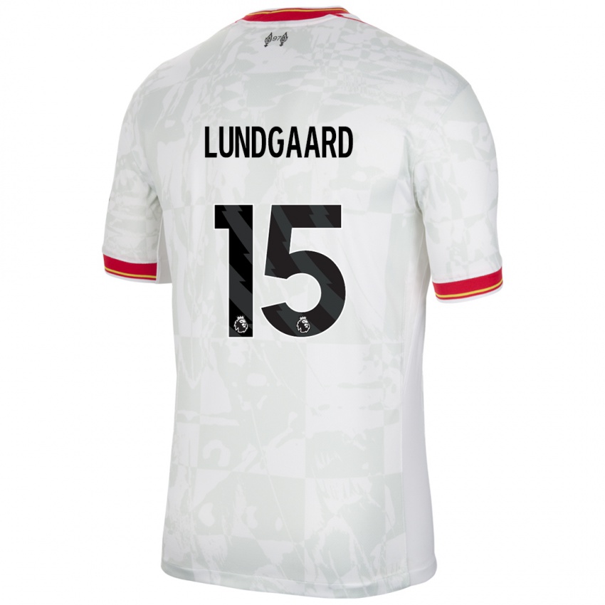 Kinder Sofie Lundgaard #15 Weiß Rot Schwarz Ausweichtrikot Trikot 2024/25 T-Shirt Schweiz