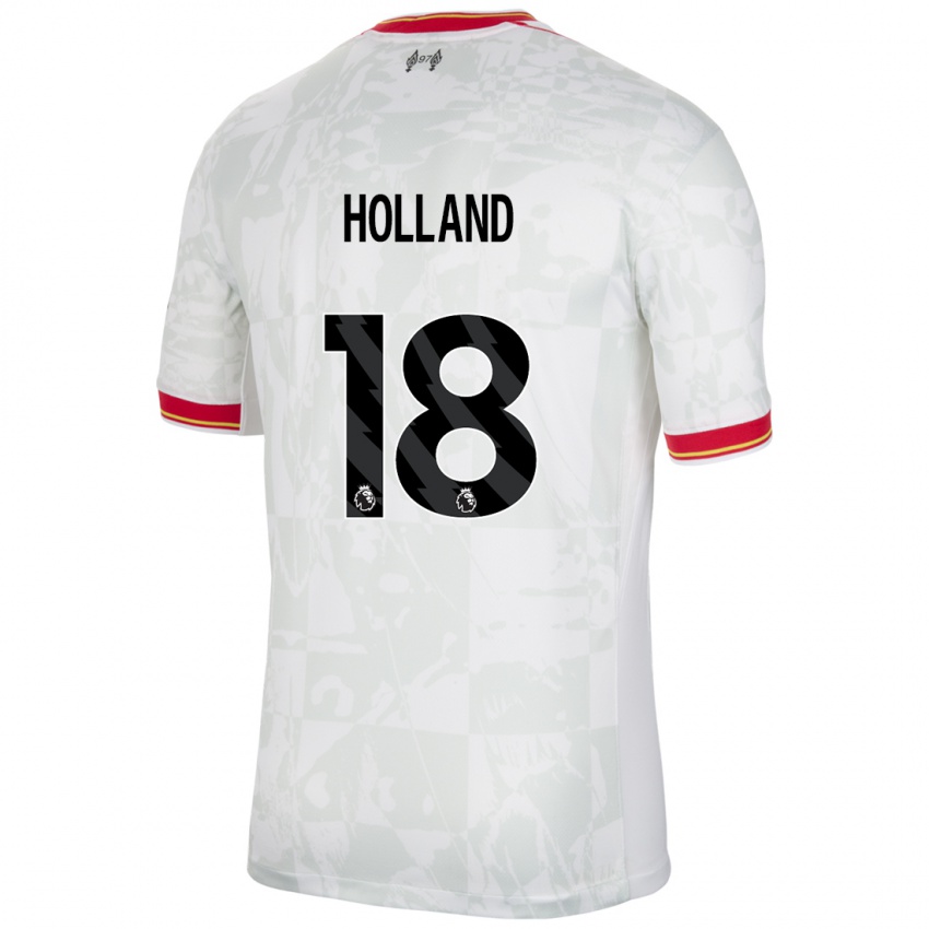 Enfant Maillot Ceri Holland #18 Blanc Rouge Noir Troisieme 2024/25 T-Shirt Suisse