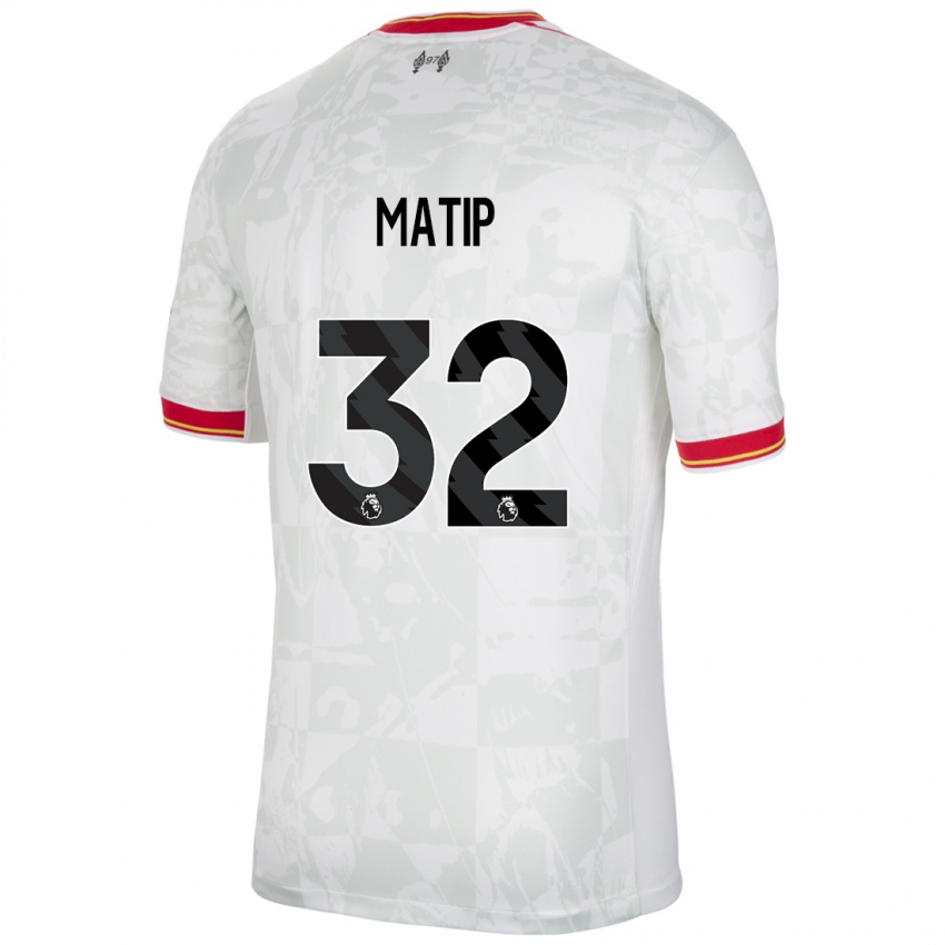 Enfant Maillot Joel Matip #32 Blanc Rouge Noir Troisieme 2024/25 T-Shirt Suisse