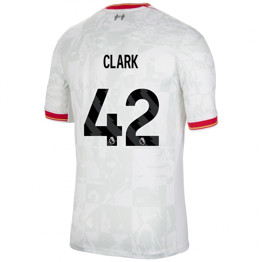 Enfant Maillot Bobby Clark #42 Blanc Rouge Noir Troisieme 2024/25 T-Shirt Suisse