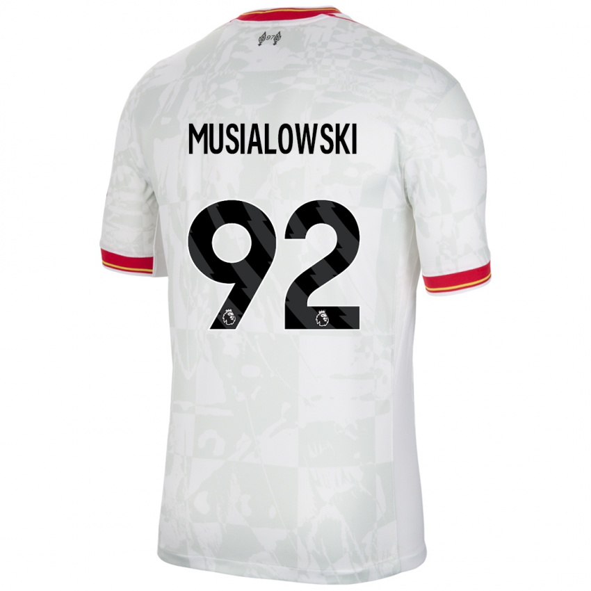 Enfant Maillot Mateusz Musialowski #92 Blanc Rouge Noir Troisieme 2024/25 T-Shirt Suisse