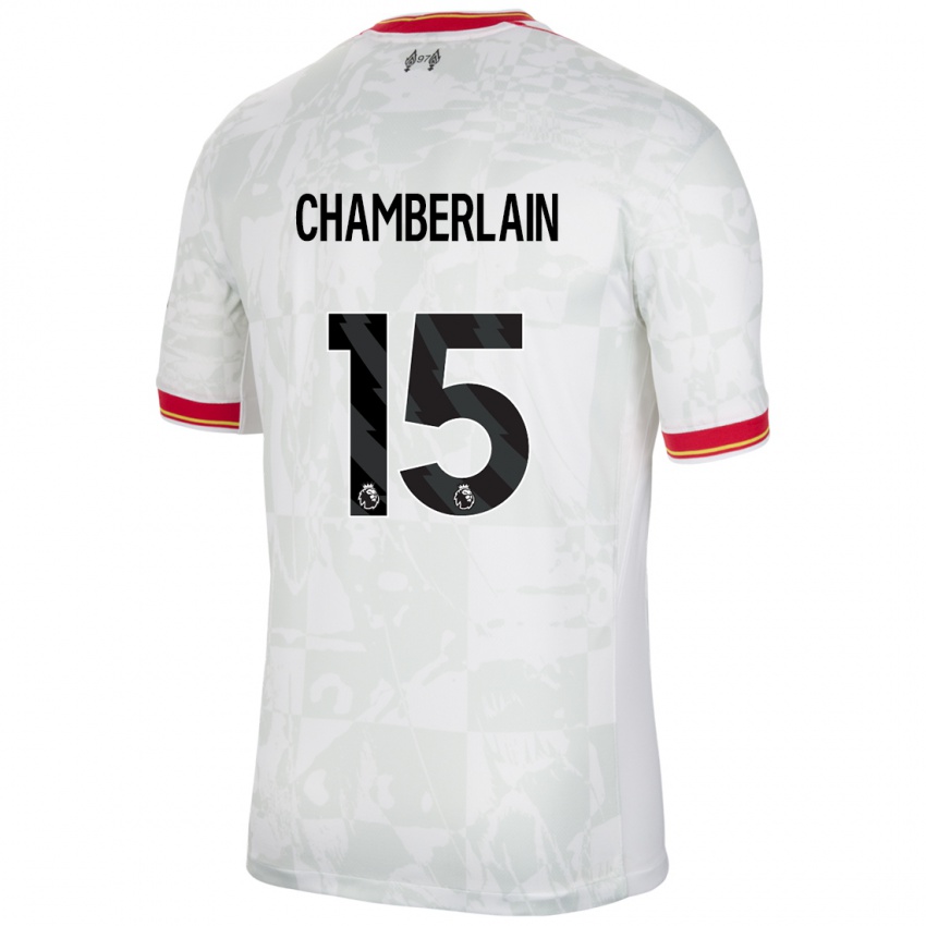 Kinder Alex Oxlade Chamberlain #15 Weiß Rot Schwarz Ausweichtrikot Trikot 2024/25 T-Shirt Schweiz