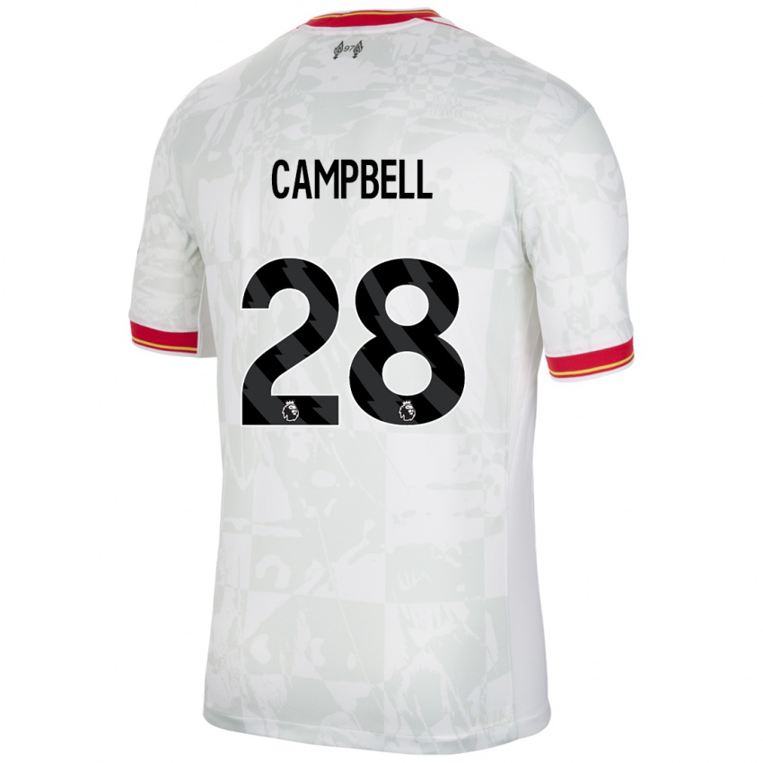 Kinder Megan Campbell #28 Weiß Rot Schwarz Ausweichtrikot Trikot 2024/25 T-Shirt Schweiz