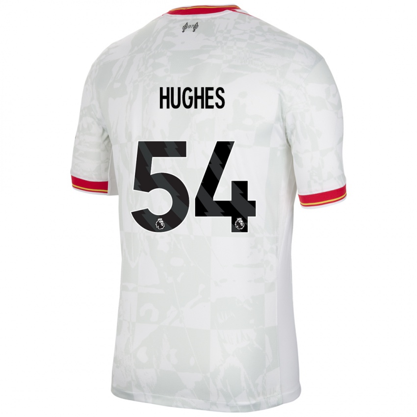 Enfant Maillot Liam Hughes #54 Blanc Rouge Noir Troisieme 2024/25 T-Shirt Suisse