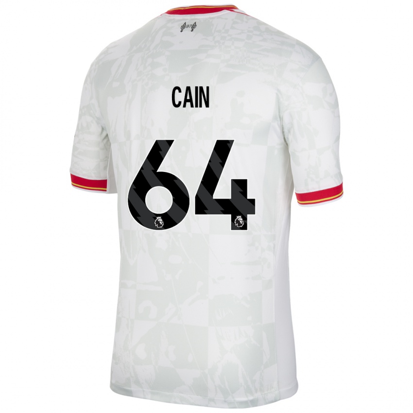 Enfant Maillot Jake Cain #64 Blanc Rouge Noir Troisieme 2024/25 T-Shirt Suisse