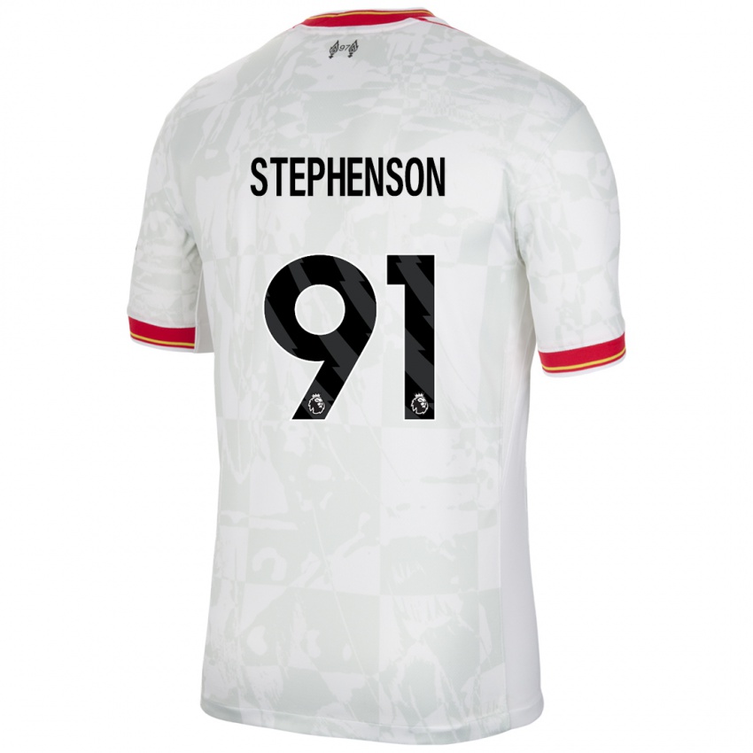 Enfant Maillot Luca Stephenson #91 Blanc Rouge Noir Troisieme 2024/25 T-Shirt Suisse