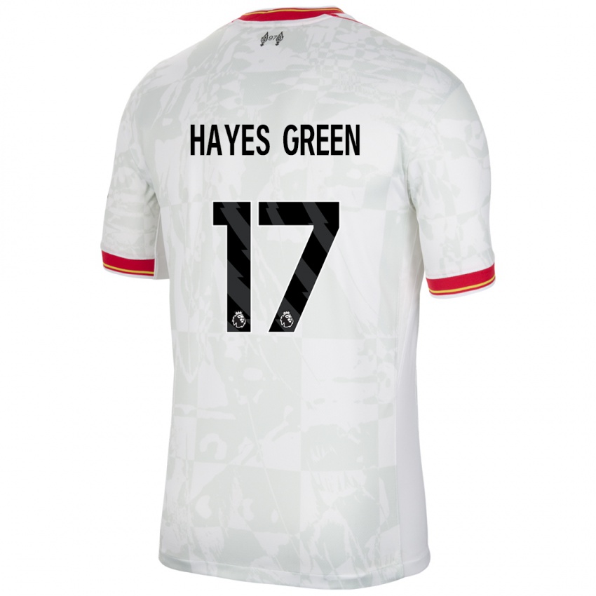 Enfant Maillot Charlie Hayes-Green #17 Blanc Rouge Noir Troisieme 2024/25 T-Shirt Suisse