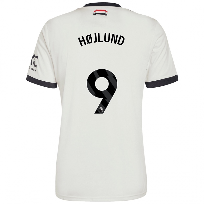 Kinder Rasmus Højlund #9 Cremeweiß Ausweichtrikot Trikot 2024/25 T-Shirt Schweiz