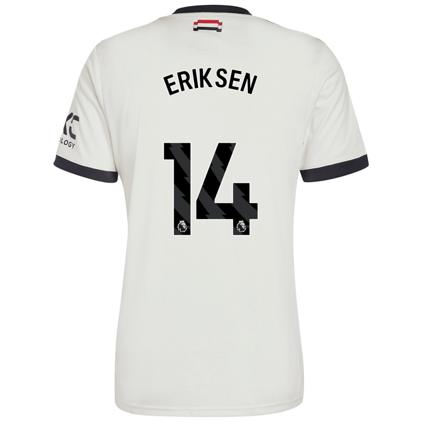 Kinder Christian Eriksen #14 Cremeweiß Ausweichtrikot Trikot 2024/25 T-Shirt Schweiz