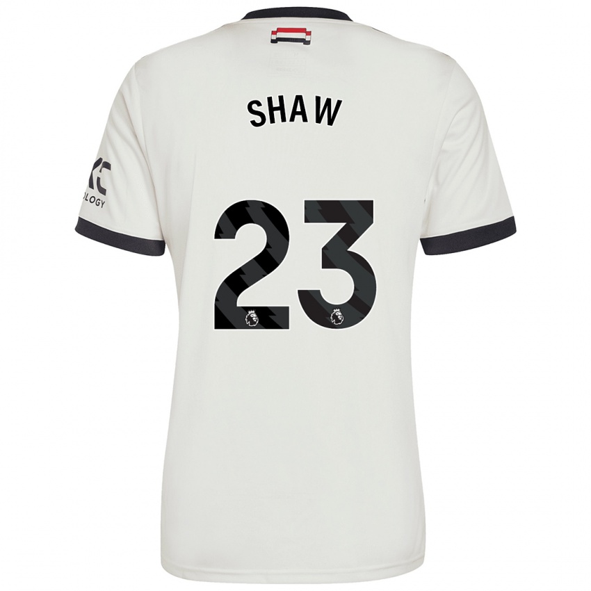 Kinder Luke Shaw #23 Cremeweiß Ausweichtrikot Trikot 2024/25 T-Shirt Schweiz