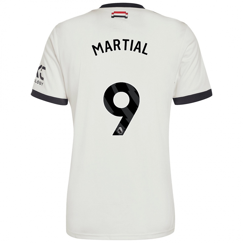 Kinder Anthony Martial #9 Cremeweiß Ausweichtrikot Trikot 2024/25 T-Shirt Schweiz