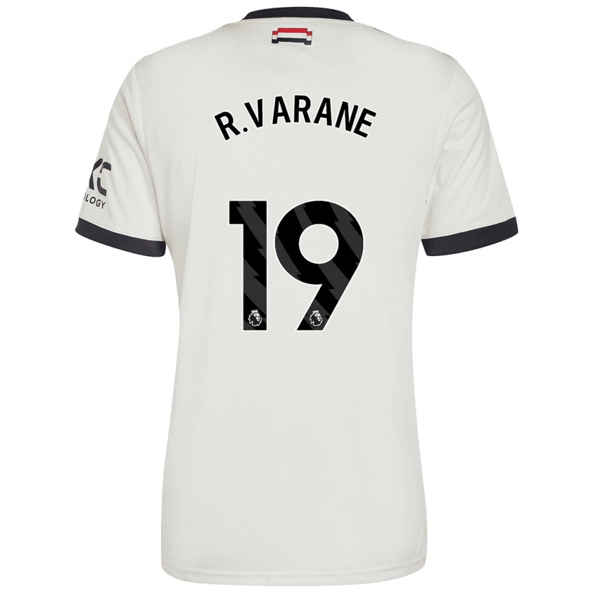 Kinder Raphael Varane #19 Cremeweiß Ausweichtrikot Trikot 2024/25 T-Shirt Schweiz