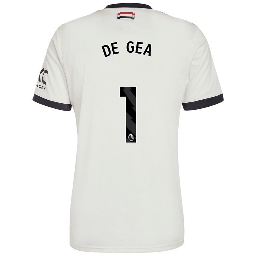 Kinder David De Gea #1 Cremeweiß Ausweichtrikot Trikot 2024/25 T-Shirt Schweiz