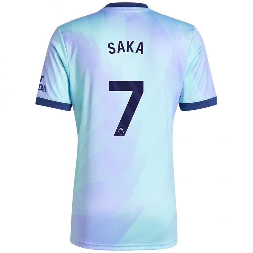 Enfant Maillot Bukayo Saka #7 Aqua Troisieme 2024/25 T-Shirt Suisse