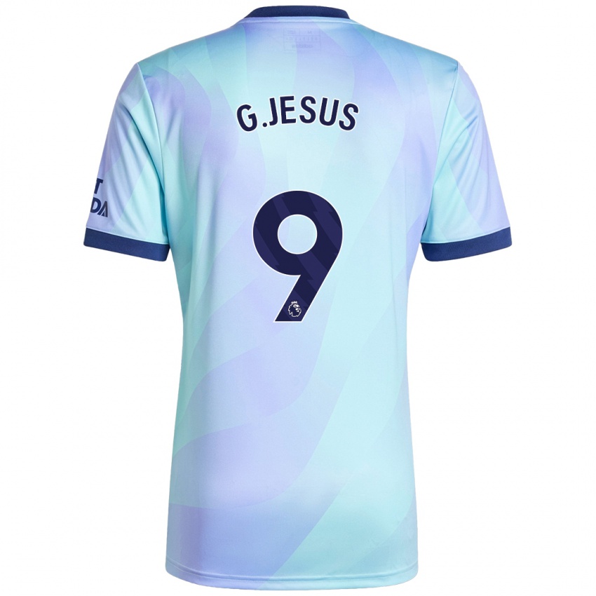 Enfant Maillot Gabriel Jesus #9 Aqua Troisieme 2024/25 T-Shirt Suisse