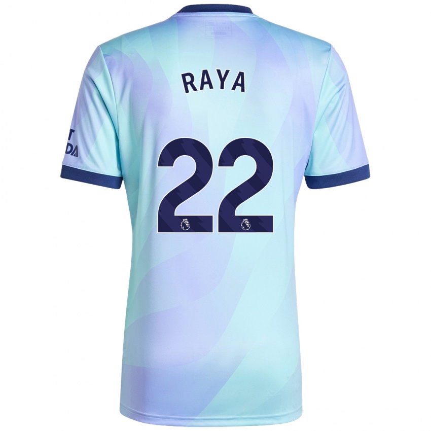 Enfant Maillot David Raya #22 Aqua Troisieme 2024/25 T-Shirt Suisse