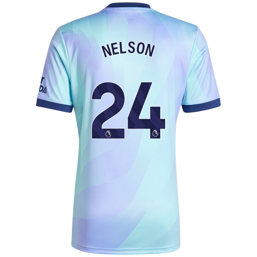 Enfant Maillot Reiss Nelson #24 Aqua Troisieme 2024/25 T-Shirt Suisse