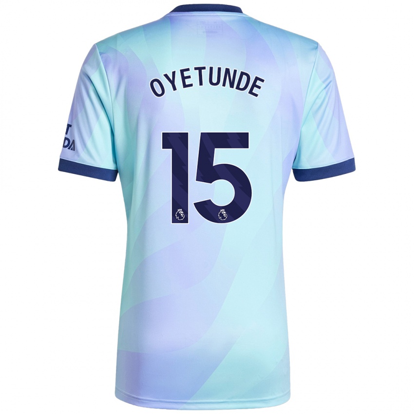 Enfant Maillot Daniel Oyetunde #15 Aqua Troisieme 2024/25 T-Shirt Suisse