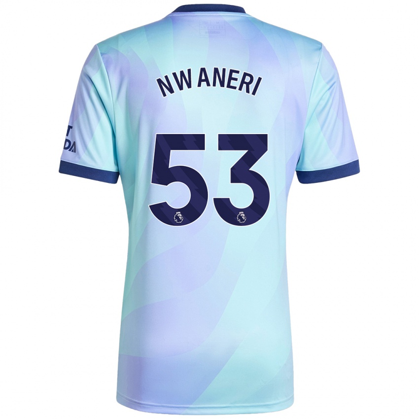 Enfant Maillot Ethan Nwaneri #53 Aqua Troisieme 2024/25 T-Shirt Suisse