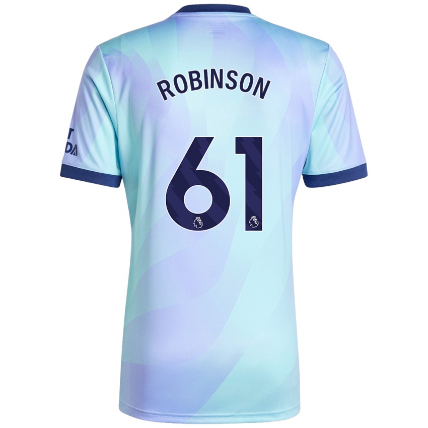 Enfant Maillot Josh Robinson #61 Aqua Troisieme 2024/25 T-Shirt Suisse