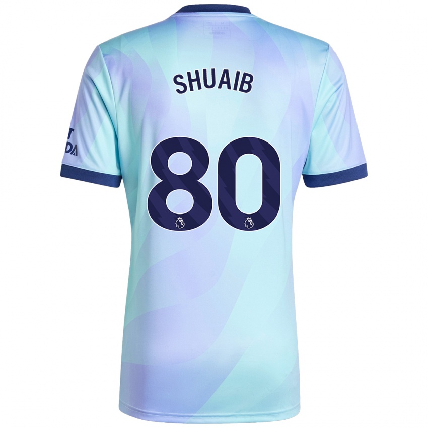 Enfant Maillot Zac Shuaib #80 Aqua Troisieme 2024/25 T-Shirt Suisse