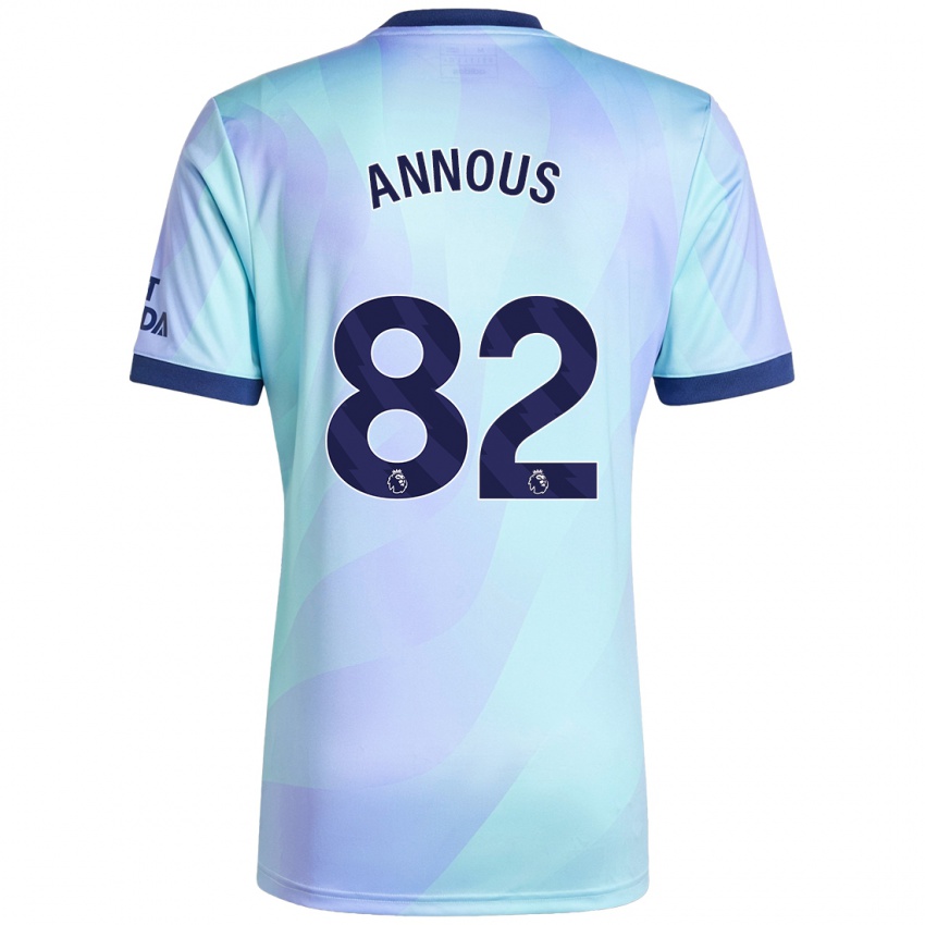 Enfant Maillot Andre Annous #82 Aqua Troisieme 2024/25 T-Shirt Suisse