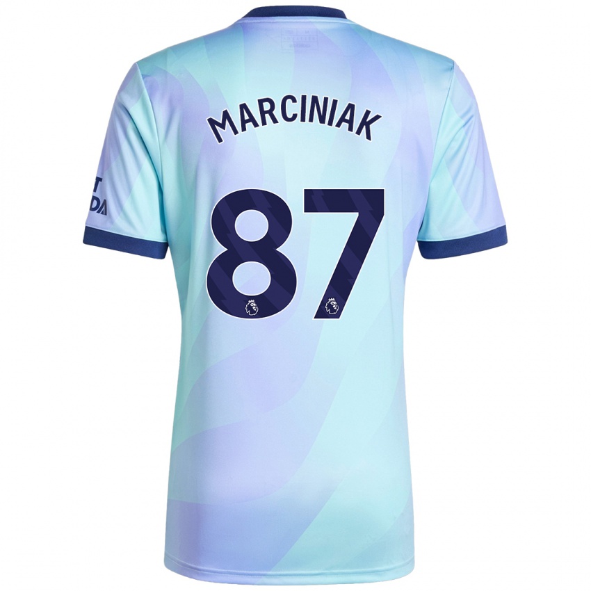 Enfant Maillot Alex Marciniak #87 Aqua Troisieme 2024/25 T-Shirt Suisse