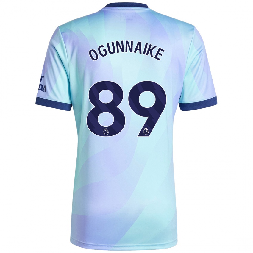 Enfant Maillot Josh Ogunnaike #89 Aqua Troisieme 2024/25 T-Shirt Suisse