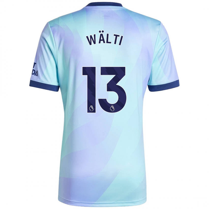 Enfant Maillot Lia Wälti #13 Aqua Troisieme 2024/25 T-Shirt Suisse