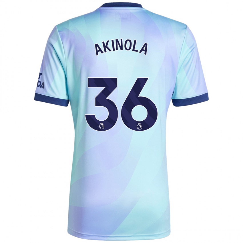 Enfant Maillot Tim Akinola #36 Aqua Troisieme 2024/25 T-Shirt Suisse