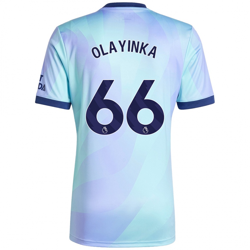 Enfant Maillot James Olayinka #66 Aqua Troisieme 2024/25 T-Shirt Suisse