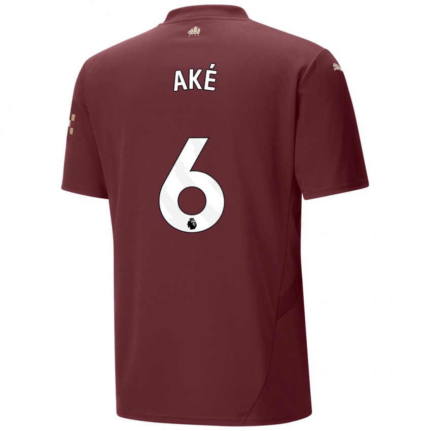 Kinder Nathan Ake #6 Kastanienbraun Ausweichtrikot Trikot 2024/25 T-Shirt Schweiz