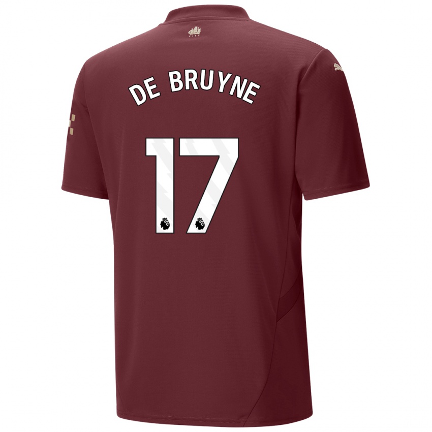 Kinder Kevin De Bruyne #17 Kastanienbraun Ausweichtrikot Trikot 2024/25 T-Shirt Schweiz