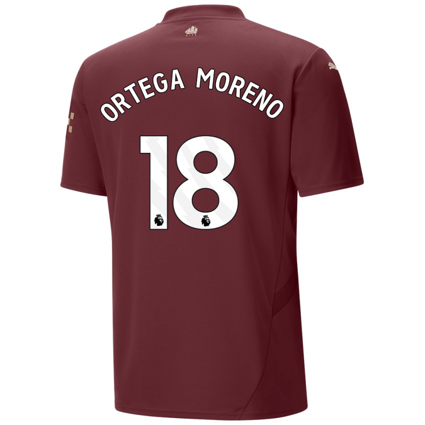 Kinder Stefan Ortega Moreno #18 Kastanienbraun Ausweichtrikot Trikot 2024/25 T-Shirt Schweiz