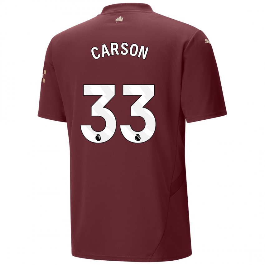 Kinder Scott Carson #33 Kastanienbraun Ausweichtrikot Trikot 2024/25 T-Shirt Schweiz