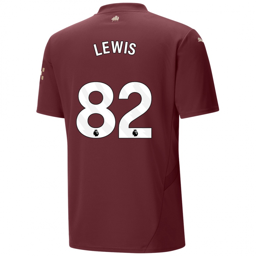 Kinder Rico Lewis #82 Kastanienbraun Ausweichtrikot Trikot 2024/25 T-Shirt Schweiz