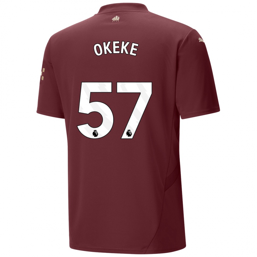 Kinder Michael Okeke #57 Kastanienbraun Ausweichtrikot Trikot 2024/25 T-Shirt Schweiz