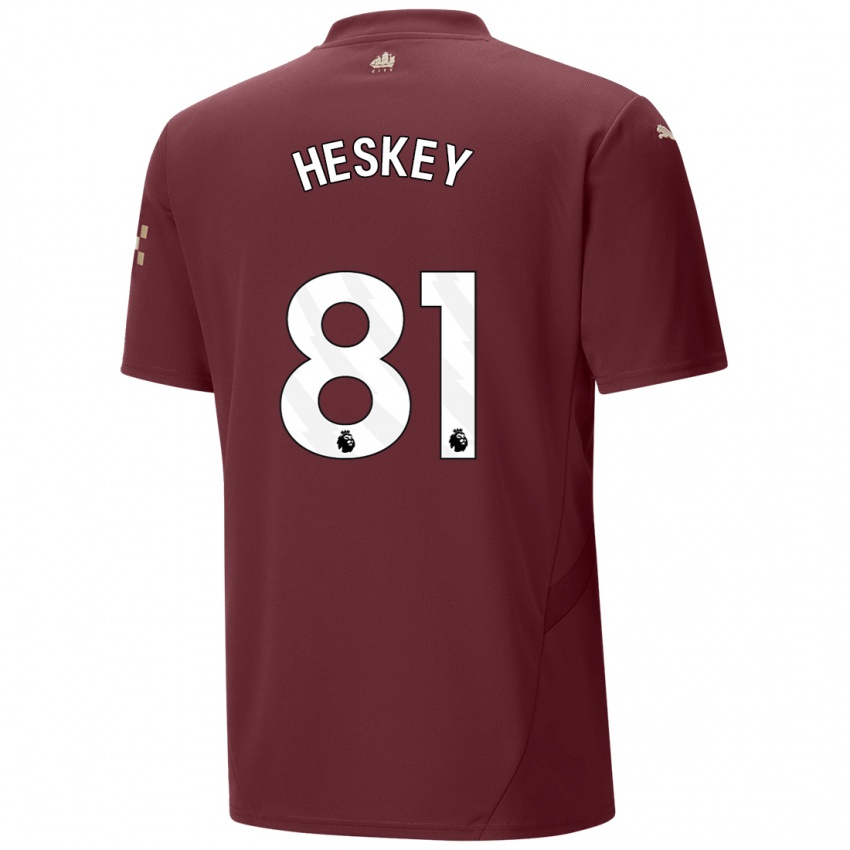 Kinder Jaden Heskey #81 Kastanienbraun Ausweichtrikot Trikot 2024/25 T-Shirt Schweiz