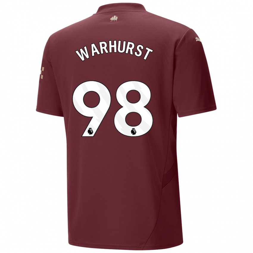 Kinder Matthew Warhurst #98 Kastanienbraun Ausweichtrikot Trikot 2024/25 T-Shirt Schweiz