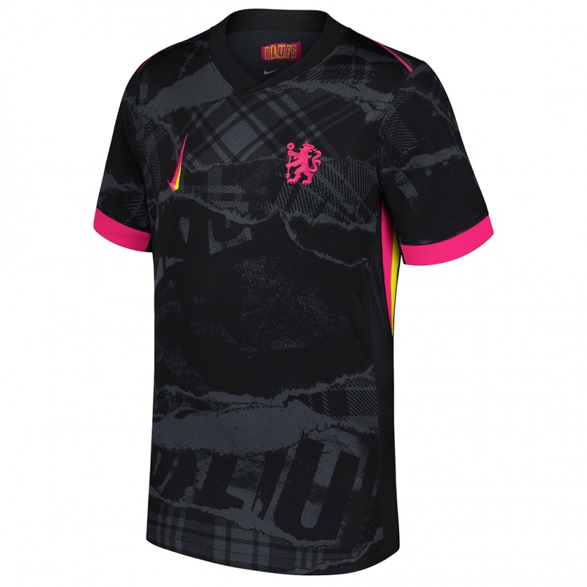 Kinder Kepa Arrizabalaga #0 Schwarz Rosa Ausweichtrikot Trikot 2024/25 T-Shirt Schweiz