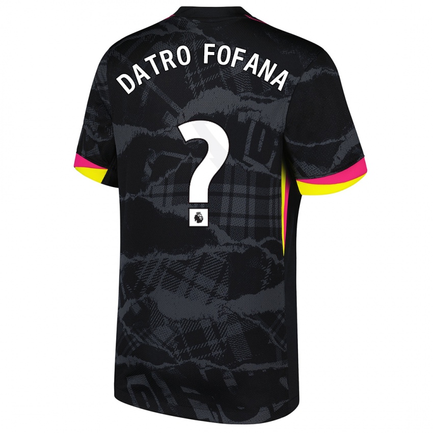 Kinder David Datro Fofana #0 Schwarz Rosa Ausweichtrikot Trikot 2024/25 T-Shirt Schweiz