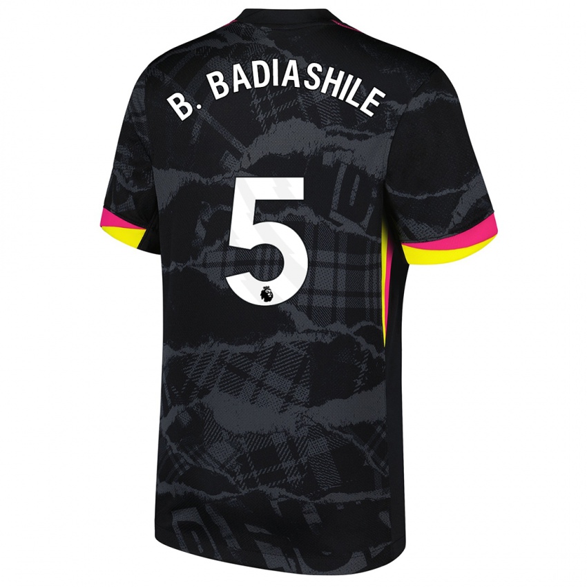 Kinder Benoît Badiashile #5 Schwarz Rosa Ausweichtrikot Trikot 2024/25 T-Shirt Schweiz