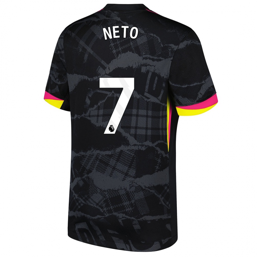 Kinder Pedro Neto #7 Schwarz Rosa Ausweichtrikot Trikot 2024/25 T-Shirt Schweiz