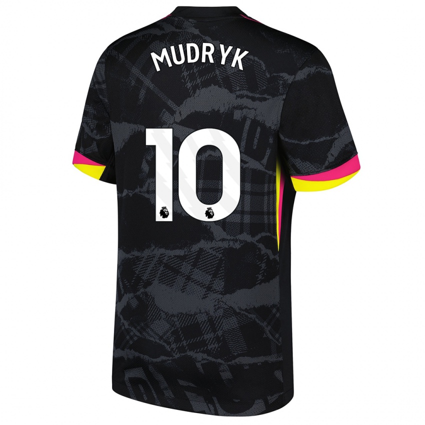 Kinder Mykhaylo Mudryk #10 Schwarz Rosa Ausweichtrikot Trikot 2024/25 T-Shirt Schweiz