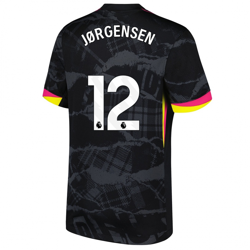 Kinder Filip Jørgensen #12 Schwarz Rosa Ausweichtrikot Trikot 2024/25 T-Shirt Schweiz