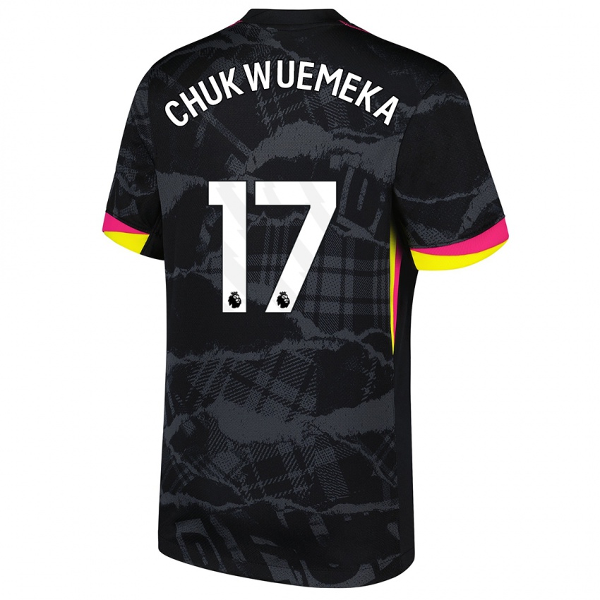 Kinder Carney Chukwuemeka #17 Schwarz Rosa Ausweichtrikot Trikot 2024/25 T-Shirt Schweiz