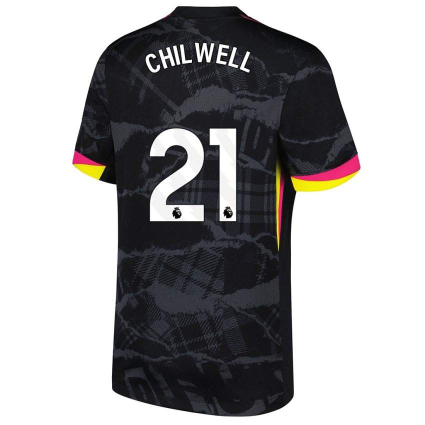 Kinder Ben Chilwell #21 Schwarz Rosa Ausweichtrikot Trikot 2024/25 T-Shirt Schweiz