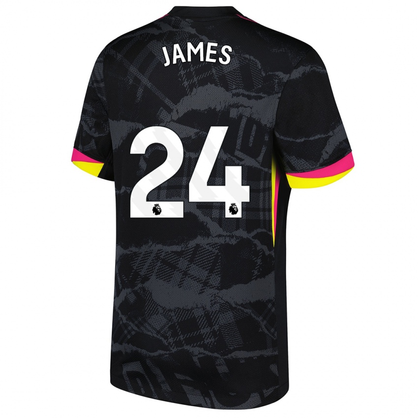 Kinder Reece James #24 Schwarz Rosa Ausweichtrikot Trikot 2024/25 T-Shirt Schweiz